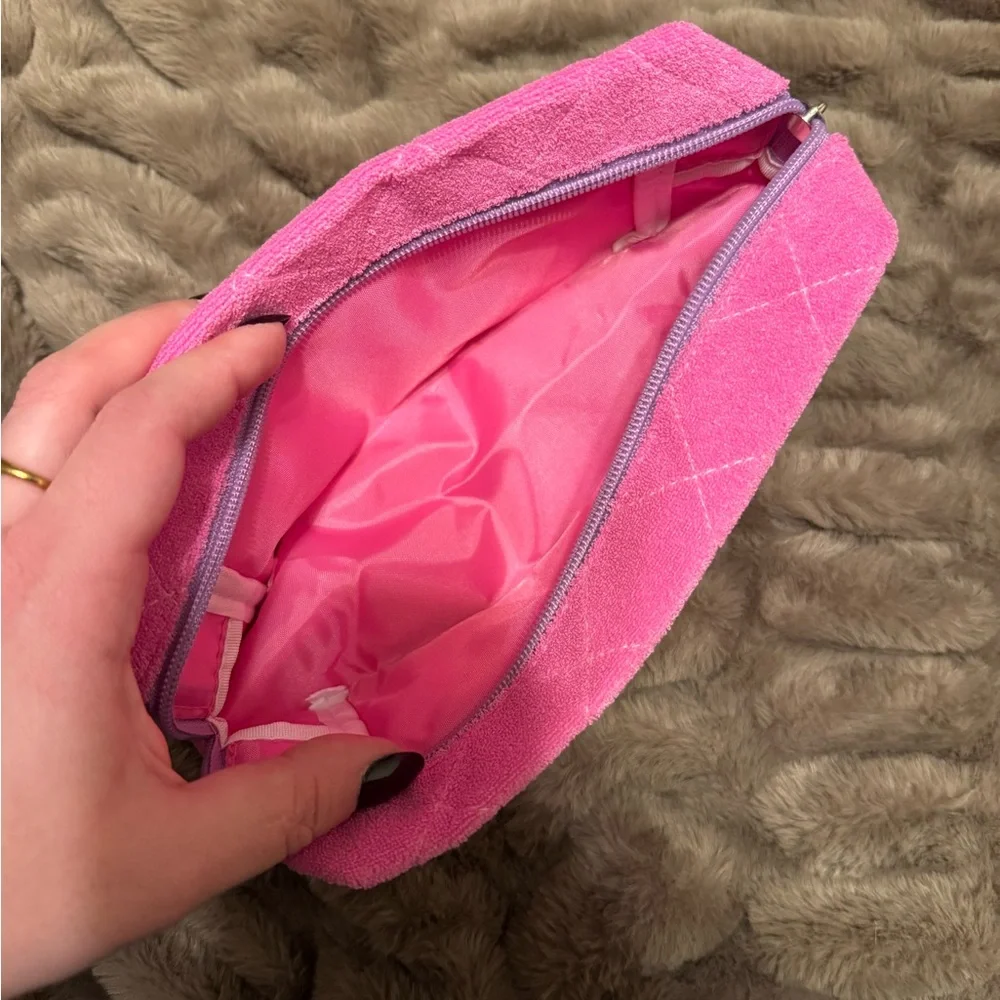 Naked Sundays Pink Quilted Make Up Bag with Zipper